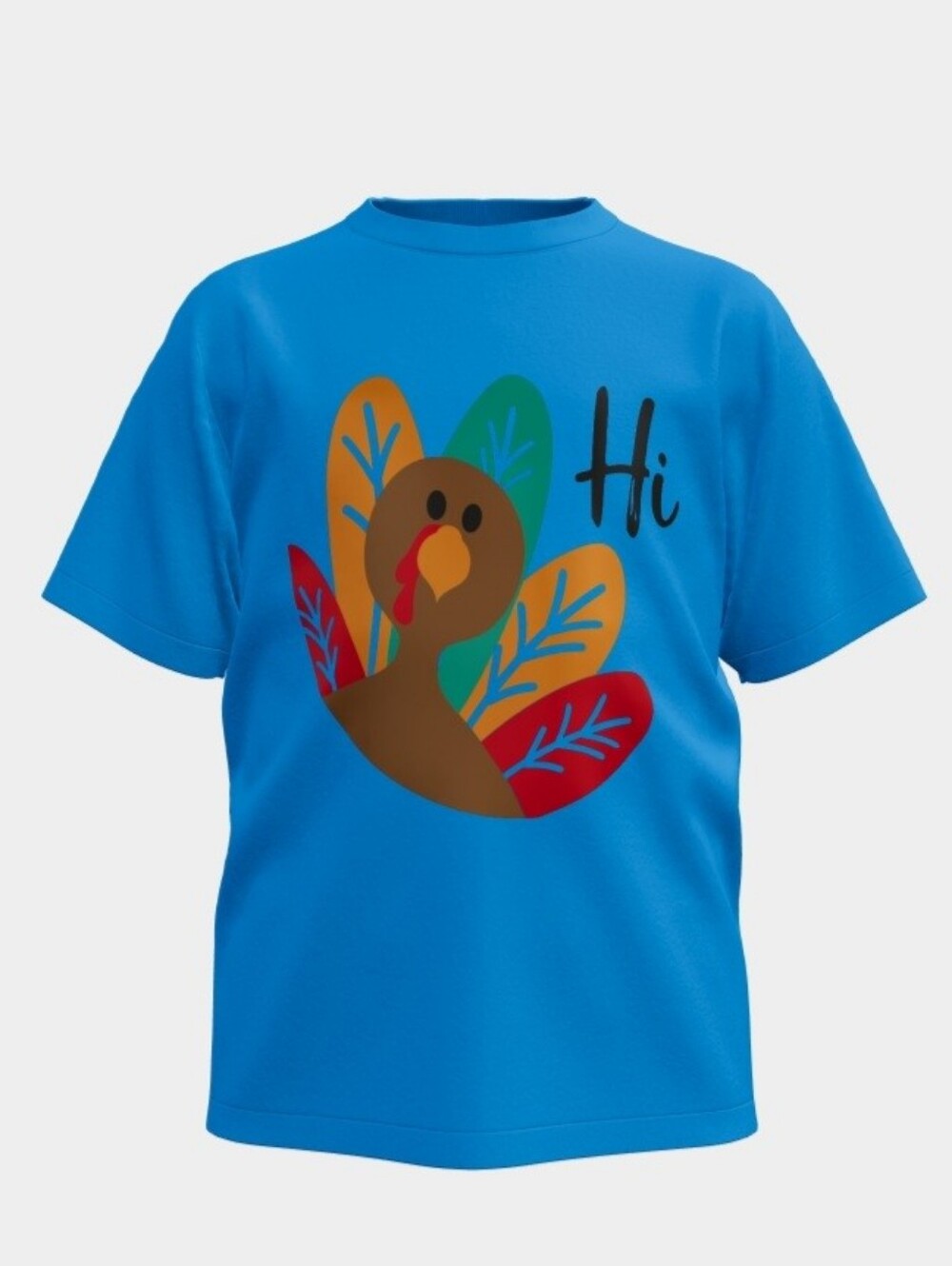 Kids Blue Turkey Graphic Tee